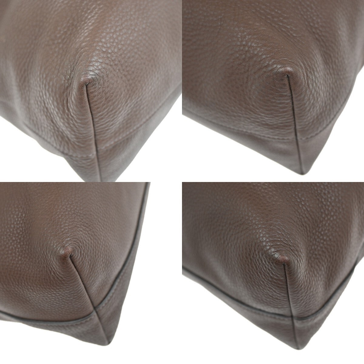 PRADA Logo 2Way Shoulder Tote Hand Bag Leather Brown Gold Italy 53RF343