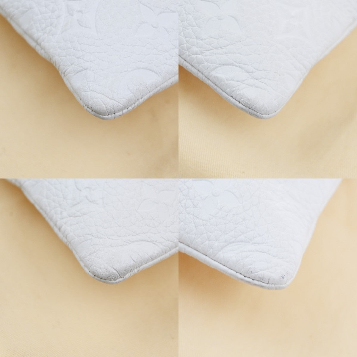 LOUIS VUITTON Pochette A4 Clutch Bag Monogram Taurillon White M67462 16KP544