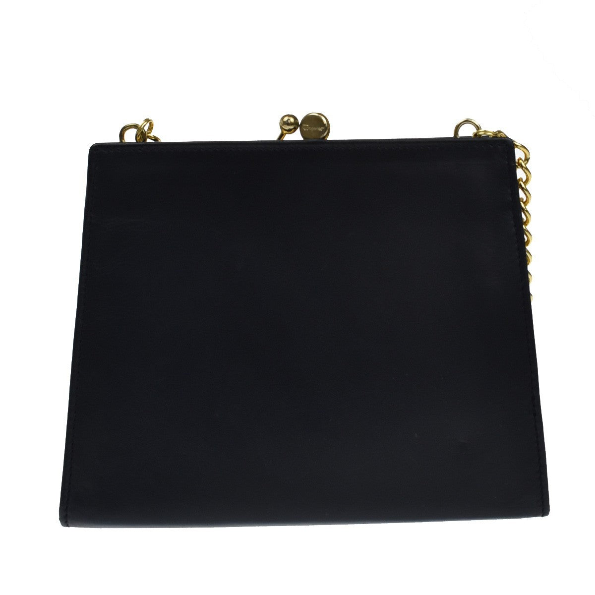 SALVATORE FERRAGAMO Vara Mini Chain Shoulder Bag Leather Navy Blue GHW 69KB071