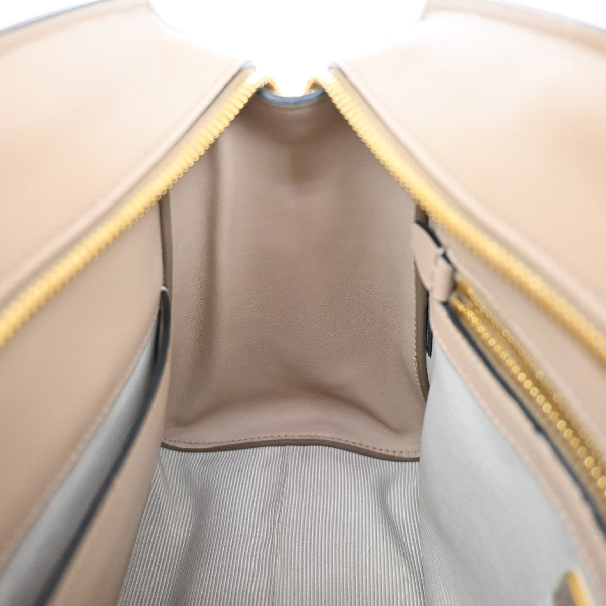 PRADA Logo 2Way Shoulder Hand Bag Leather Charm Beige GHW 636KB360