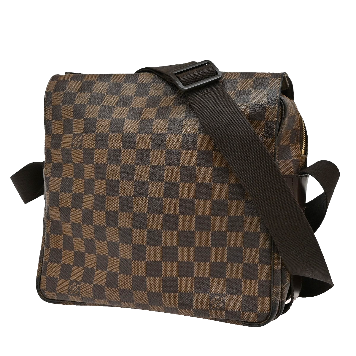 LOUIS VUITTON Naviglio Shoulder Bag Damier Ebene Leather Brown N45255 35KB609