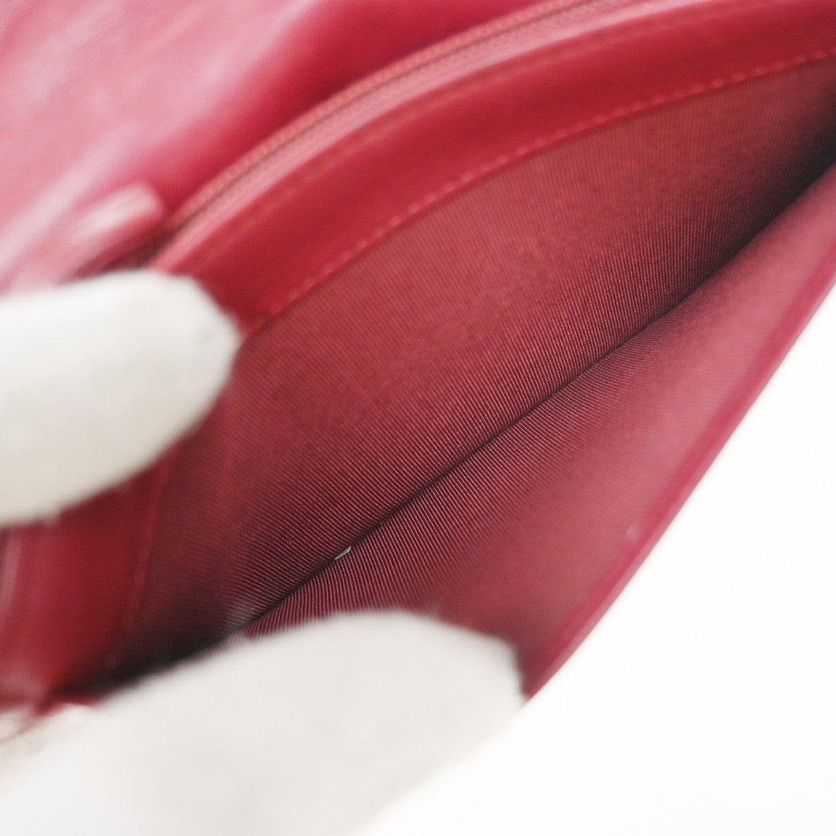 CHANEL CC Logo Matelasse Ultra Stitch Long Bifold Wallet Leather Red SHW 30KP479
