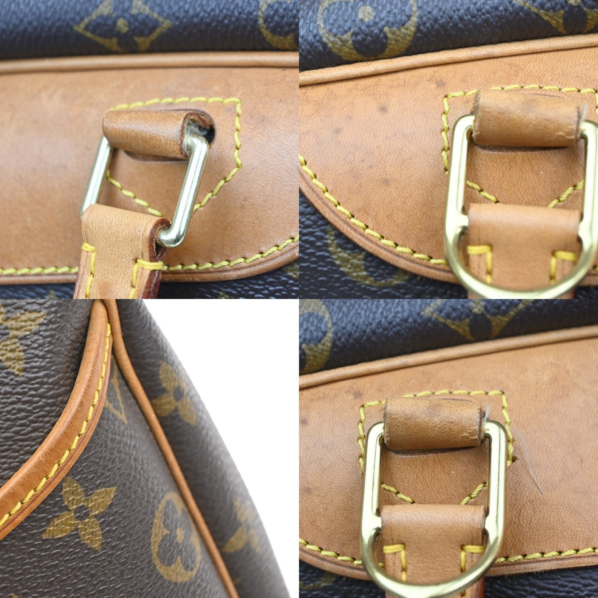 LOUIS VUITTON LV Logo Deauville Hand Bag Monogram Leather Brown M47270 72MA541