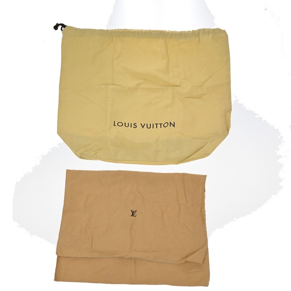 LOUIS VUITTON Logo 10 Set Dust Bag Drawstring Canvas Cotton Beige Brown 09EE128