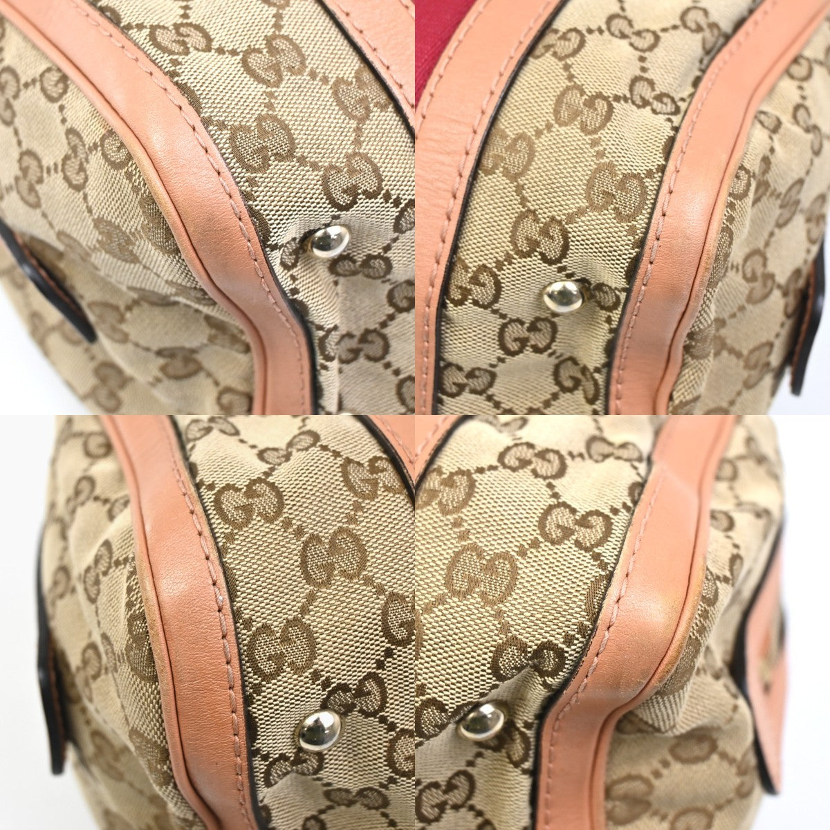 GUCCI GG Sherry 2Way Tote Shoulder Hand Bag Canvas Leather Brown Italy 72ZA104