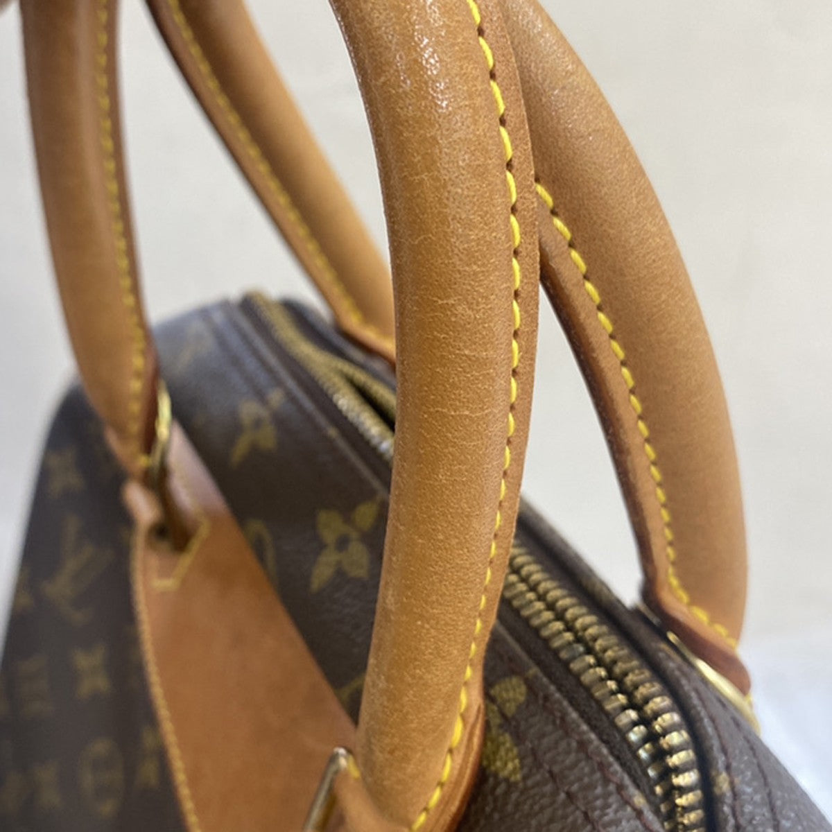 LOUIS VUITTON LV Logo Deauville Hand Bag Monogram Leather Brown M47270 73YH316