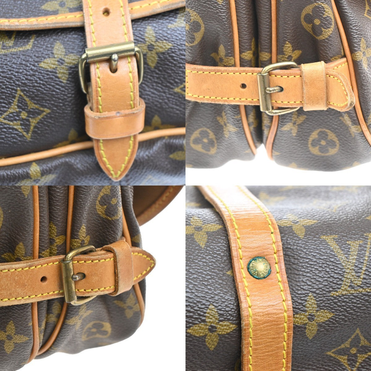 LOUIS VUITTON Logo Saumur 30 Shoulder Bag Monogram Leather BN USA M42256 74MA145