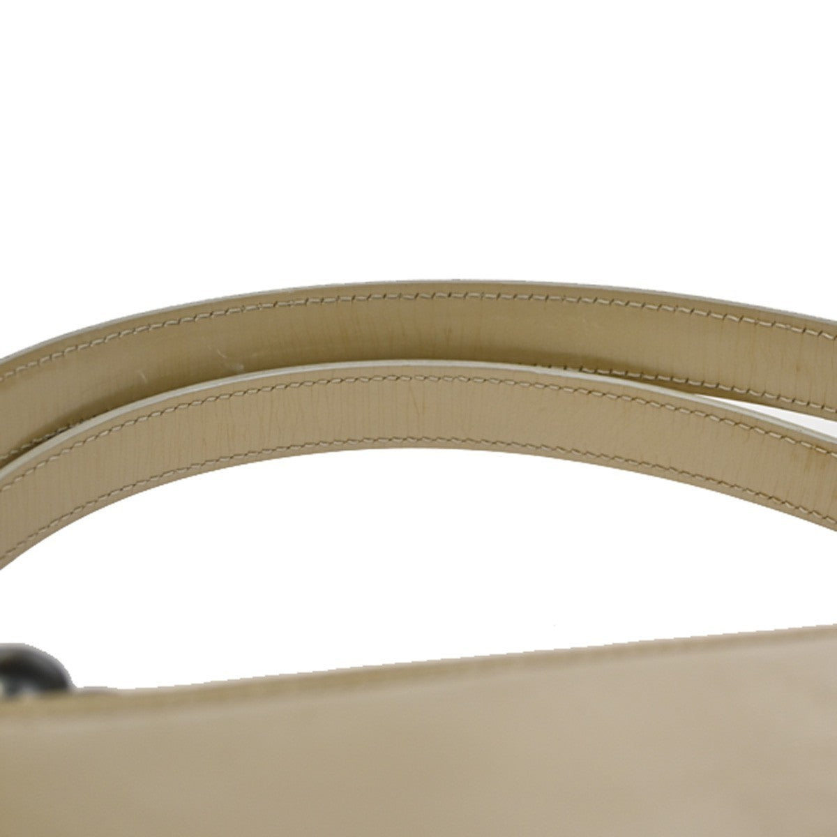 CHRISTIAN DIOR Maris Pearl Hand Bag  Hand Bag Patent Leather Beige SHW 30YH858
