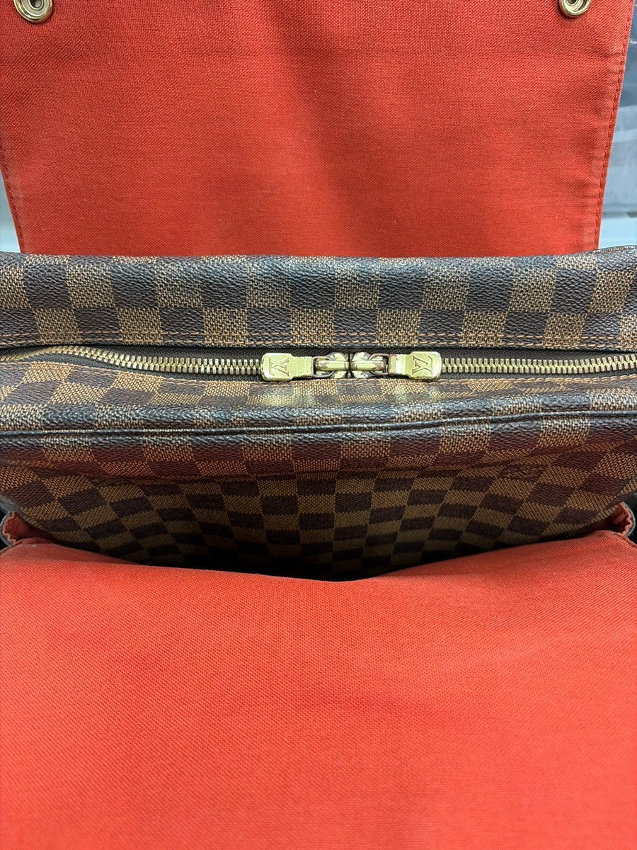 LOUIS VUITTON Naviglio Shoulder Bag Damier Ebene Leather Brown N45255 87YJ278