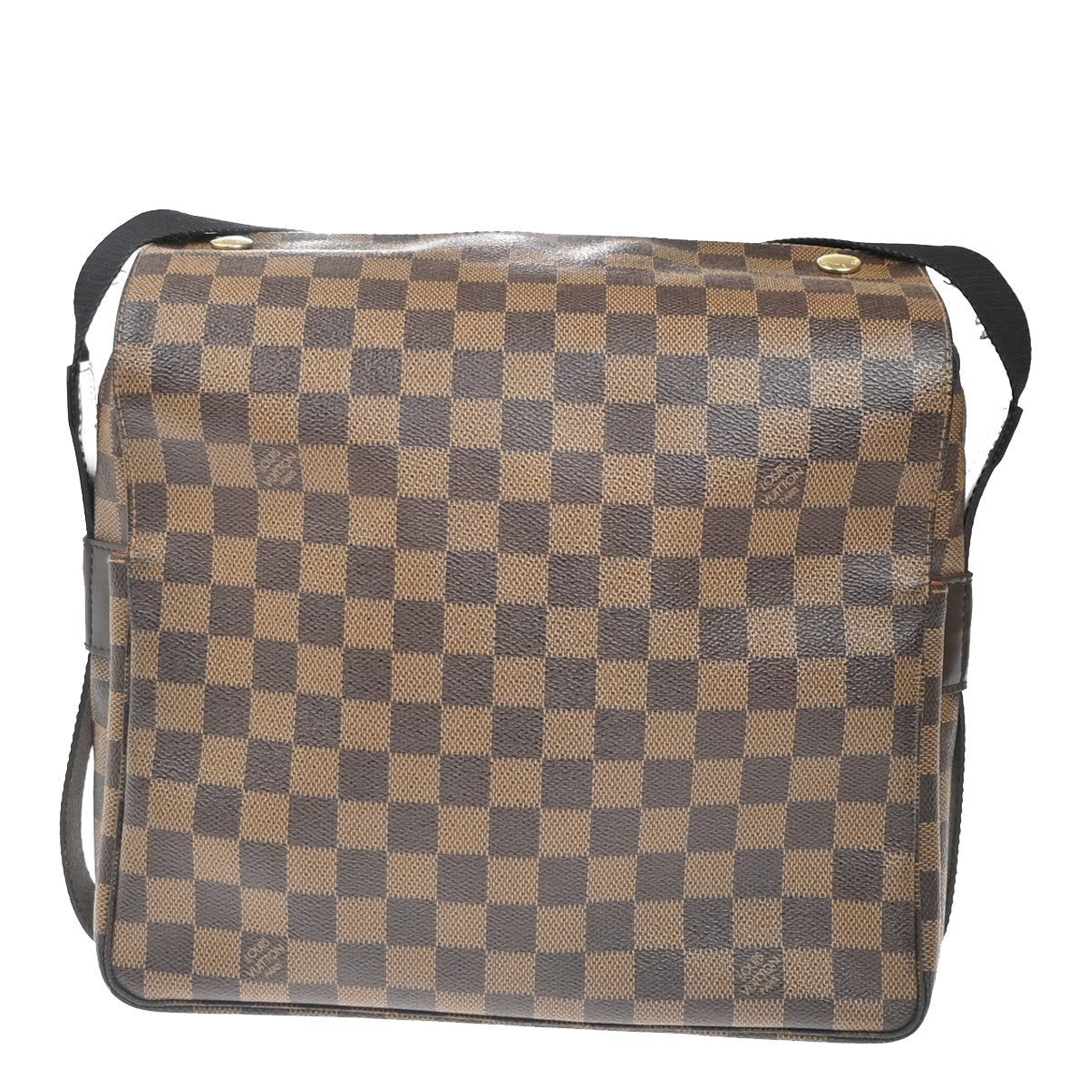 LOUIS VUITTON Naviglio Shoulder Bag Damier Ebene Leather Brown N45255 84KC784