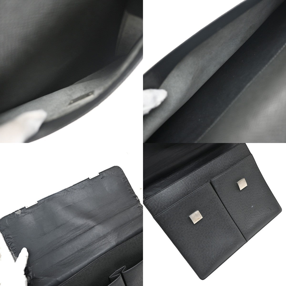 LOUIS VUITTON Serviette Kazan Brifecase Hand Bag Taiga Leather BK M30802 04KP441