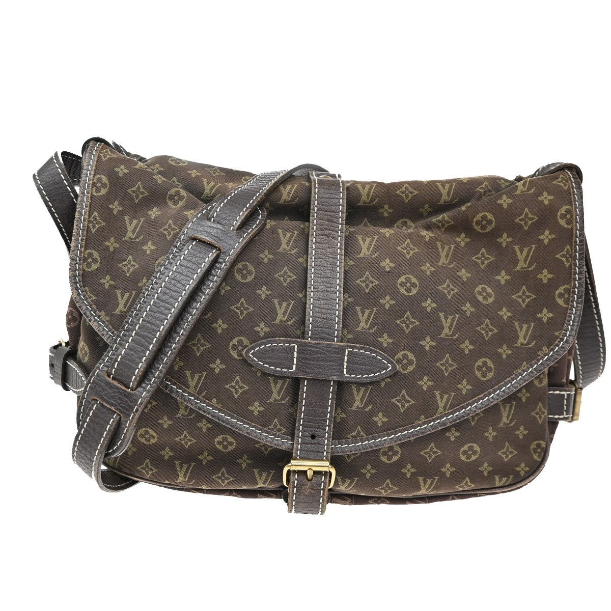 LOUIS VUITTON Saumur 30 Shoulder Bag Monogram Mini Lin Canvas BN M95227 33TA222