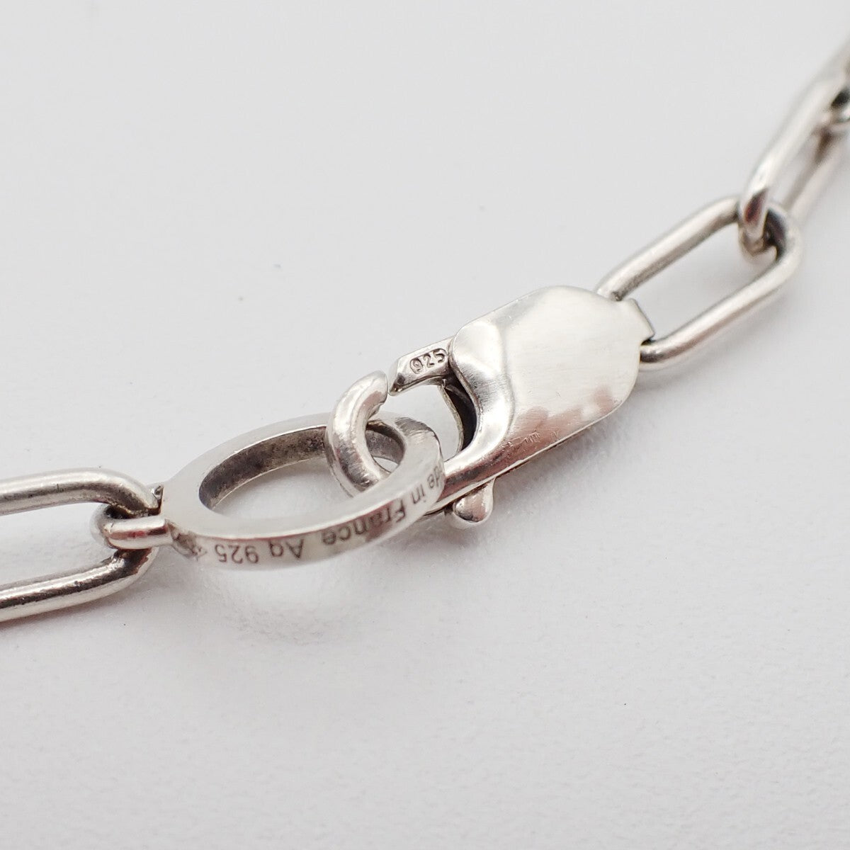 HERMES Chaine D'ancre Enchainee Game Chain Pendant Necklace 925 Silver 58RF339