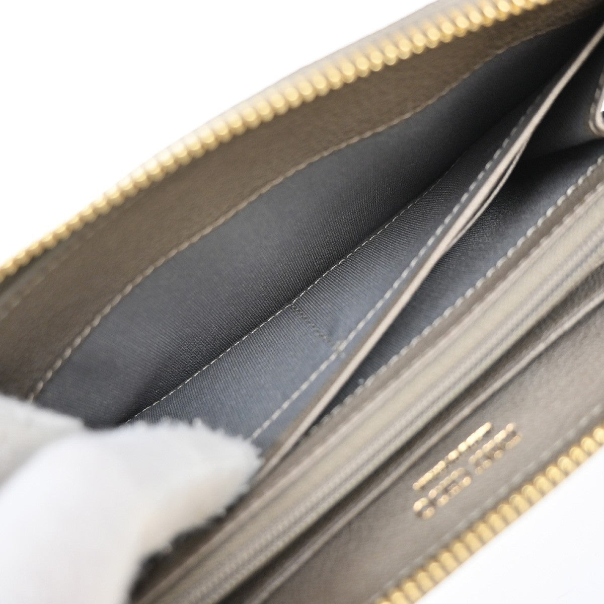JIMMY CHOO Star Studs Zipper Long Wallet Leather Brown Gold Italy 64KP311