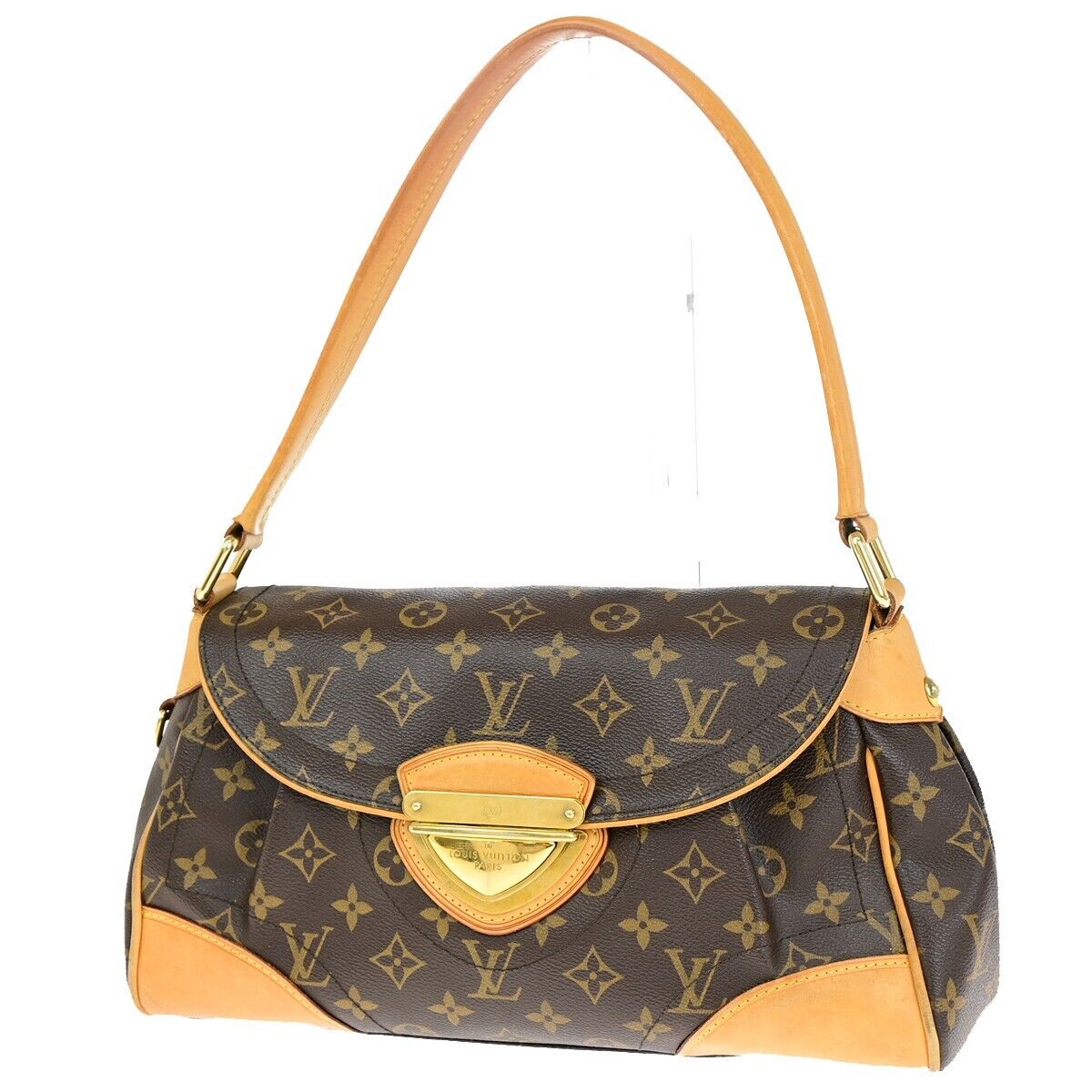 LOUIS VUITTON Logo Beverly MM Shoulder Bag Monogram Leather Brown M40121 12YE651