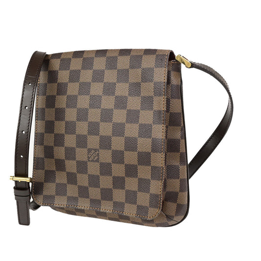 LOUIS VUITTON Musette Shoulder Bag Damier Ebene Leather Brown N51302  90SJ504