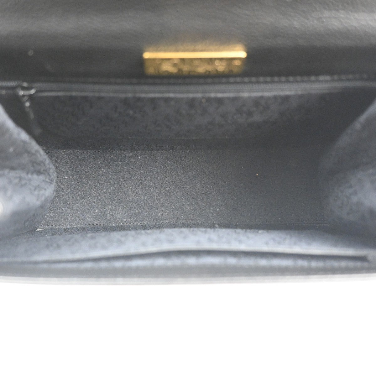 YVES SAINT LAURENT YSL Logo Flap Shoulder Hand Tote Bag Leather Black 71RL883