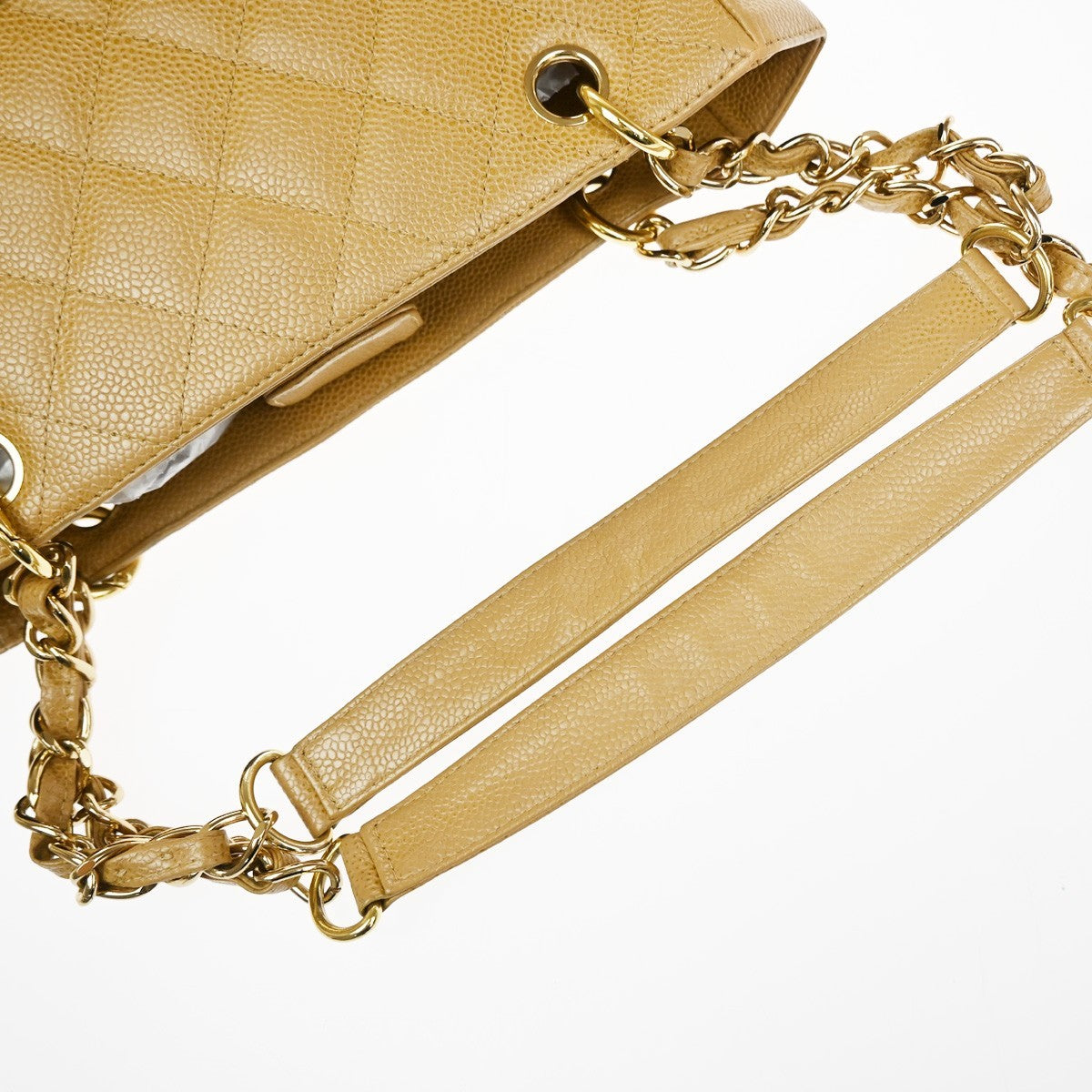 CHANEL CC Matelasse PST Chain Shoulder Bag Grained Calfskin Leather BE 320RQ056