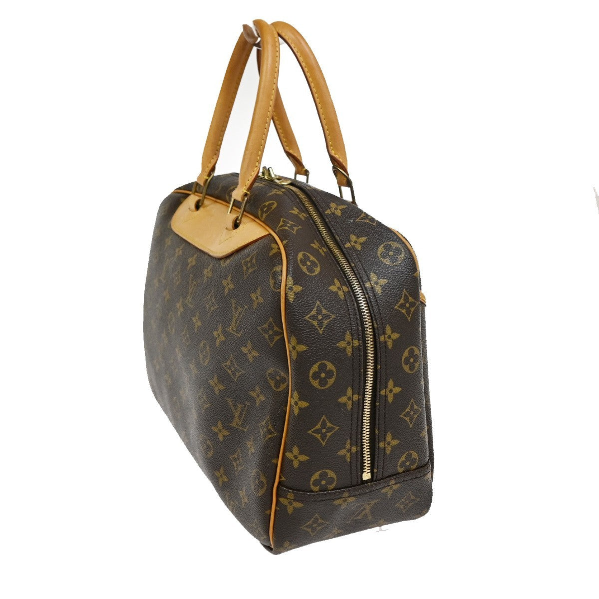 LOUIS VUITTON LV Logo Deauville Hand Bag Monogram Leather Brown M47270 10CA897