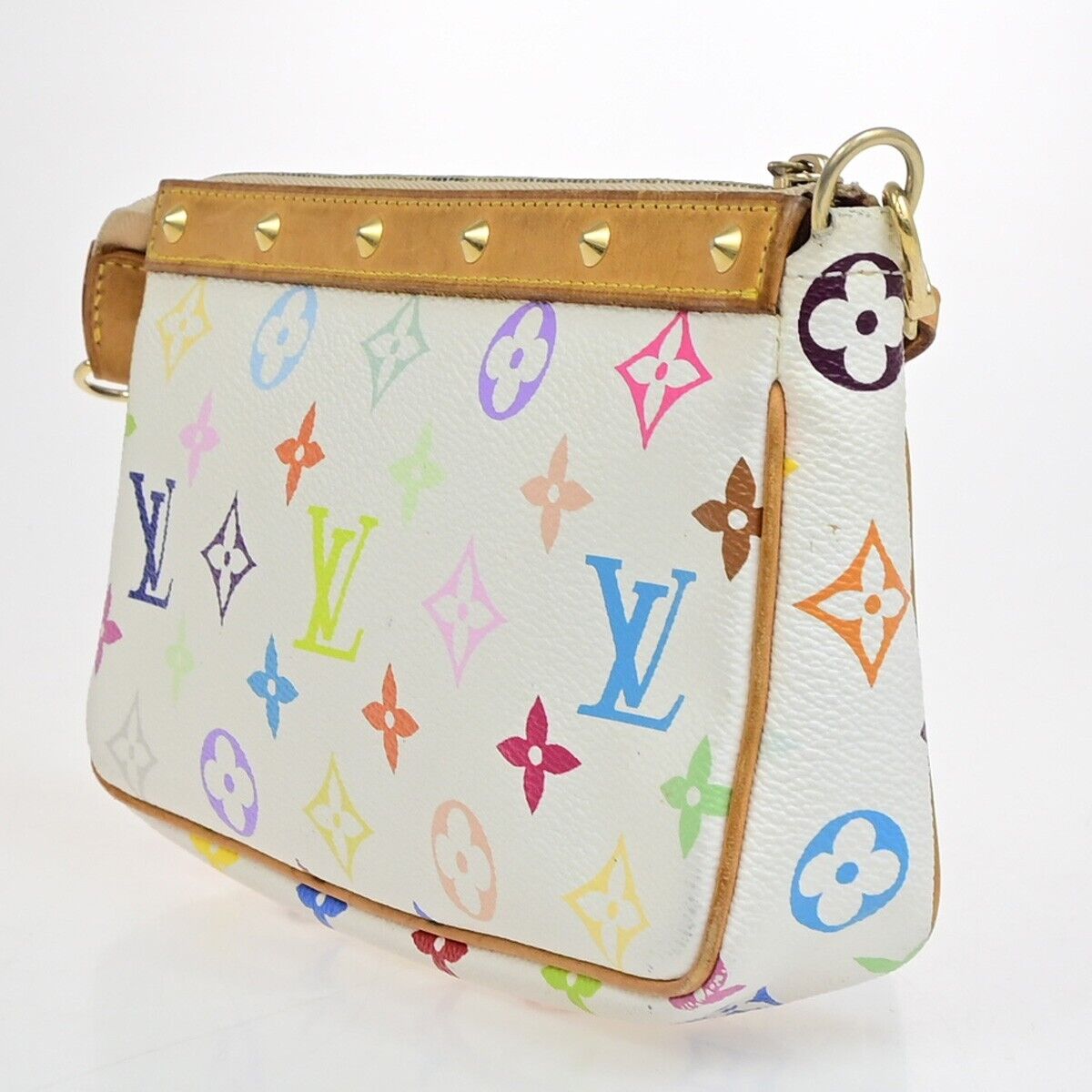 LOUIS VUITTON Pochette Accessoires Hand Bag Monogram Multi White M92649 667RF226