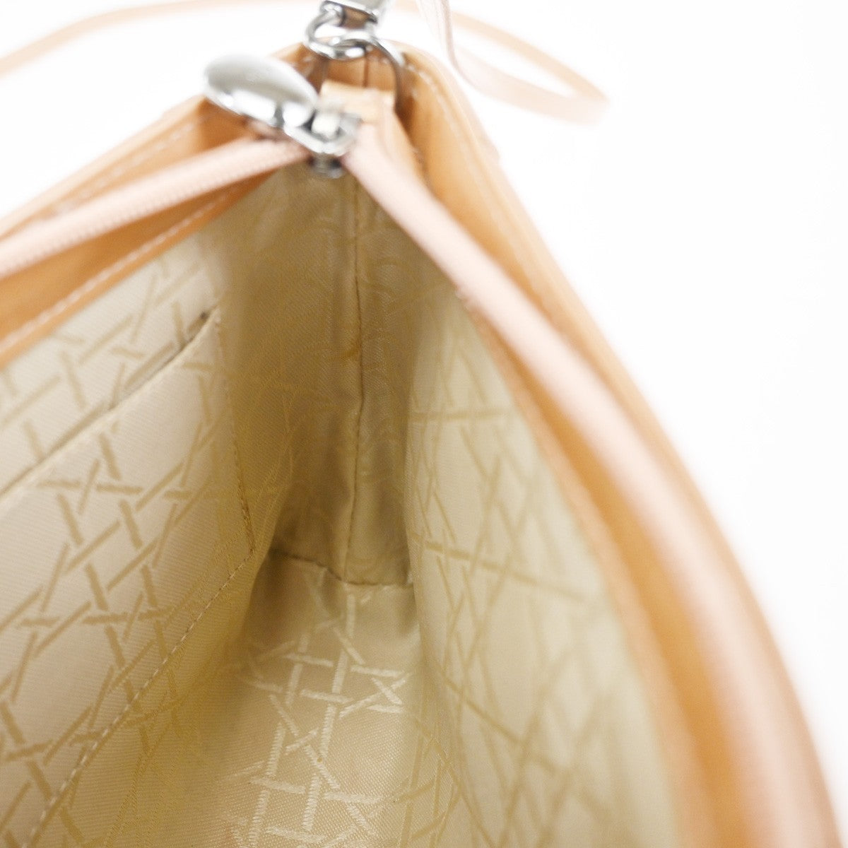 CHRISTIAN DIOR  Crossbody Shoulder Bag Patent Leather Beige SHW Italy 05CA914