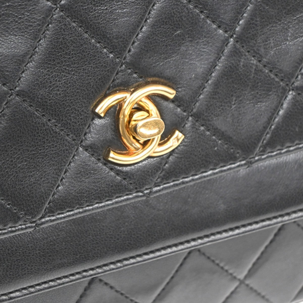 CHANEL CC Logo Double Flap Chain Shoulder Bag Leather Black GHW France 677RL953