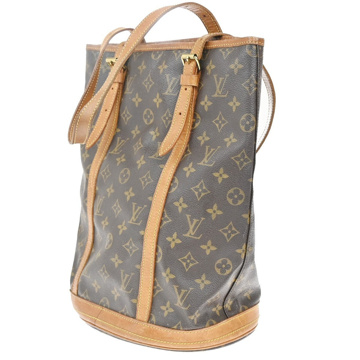 LOUIS VUITTON BUCKET GM Shoulder Tote Bag Monogram Leather Brown M42236 38KP444