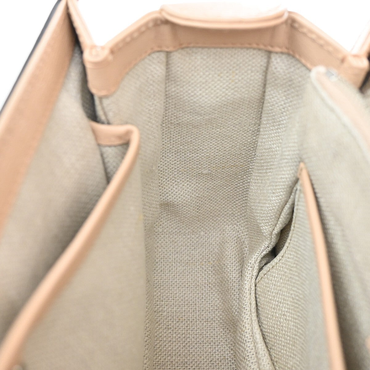 GUCCI Logo Bamboo 2Way Shoulder Hand Bag Leather Beige Silver Italy 669RL142