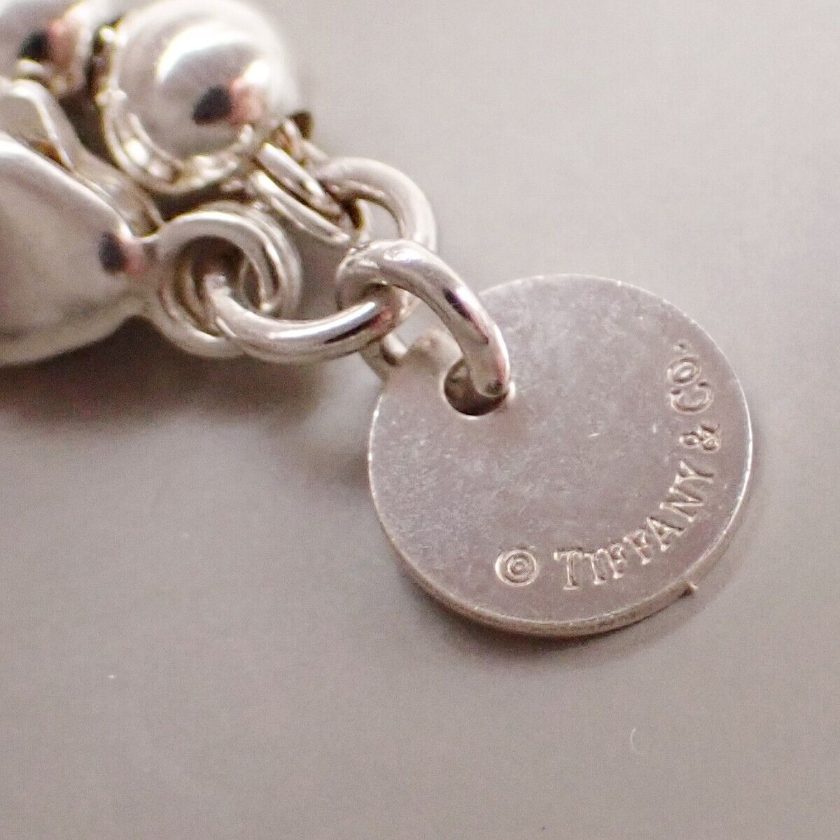 Tiffany & Co. Please Return To Ball Chain Heart Bracelet Silver 925 PK 68YG835