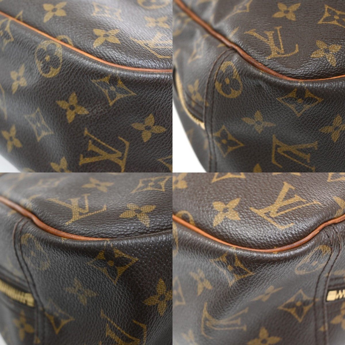 LOUIS VUITTON LV Logo Trouville Hand Bag Monogram Leather Brown M42228 30CA542