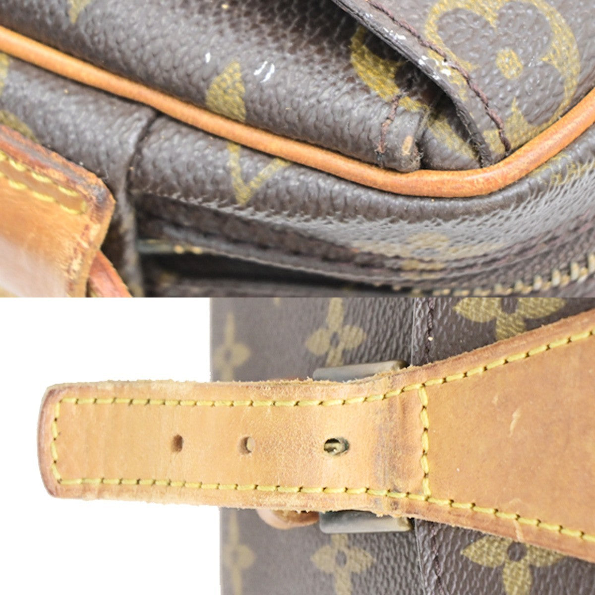 LOUIS VUITTON Jeune Fille GM Shoulder Bag Monogram Leather Brown M51225 35PA098
