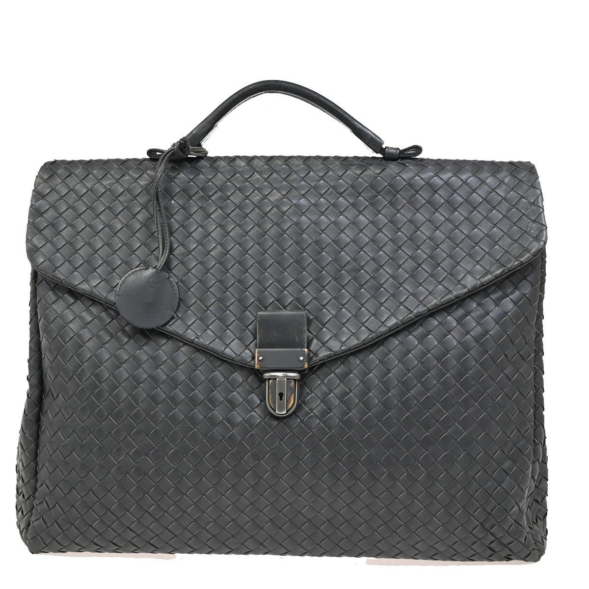 BOTTEGA VENETA Intrecciato Hand Bag Business Bag Leather Gray Italy 31KA816