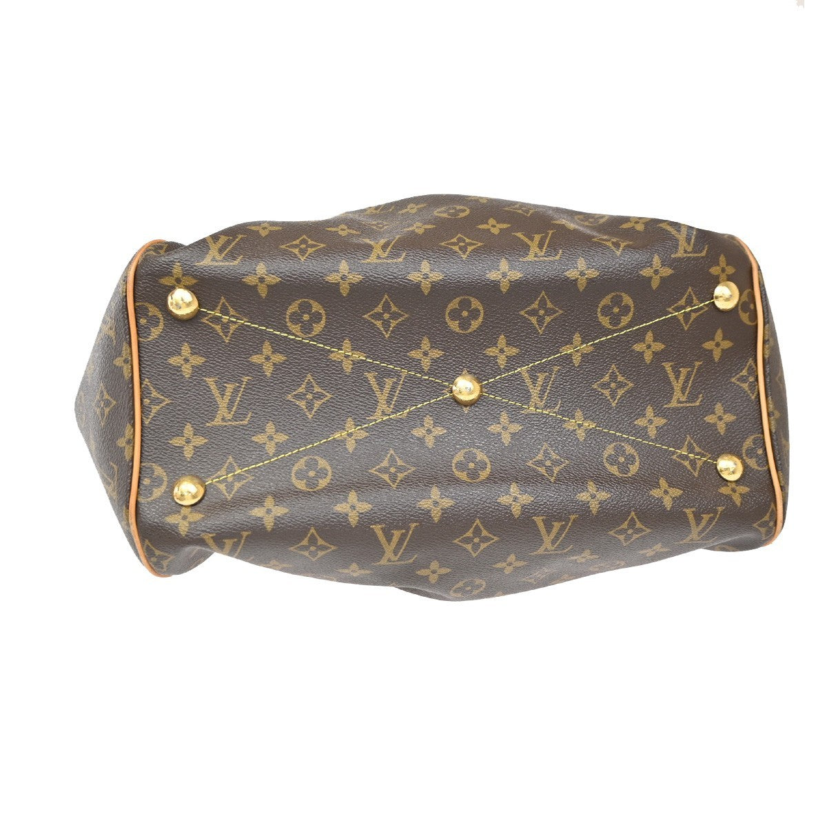 LOUIS VUITTON LV Tivoli GM Shoulder Bag Monogram Leather Brown M40144 57CA616