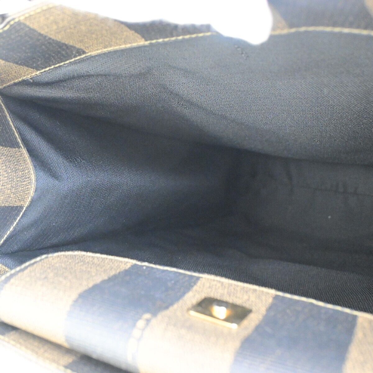 FENDI Logo Pecan Shoulder Tote Bag PVC Leather Brown Made In Italy 34FB215