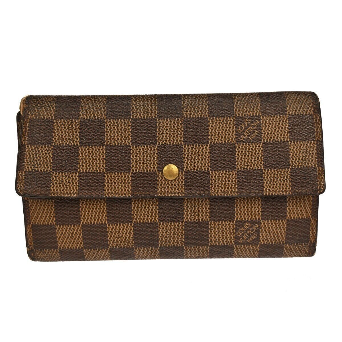 LOUIS VUITTON International Trifold Wallet Damier Leather Brown N61215 09GA185