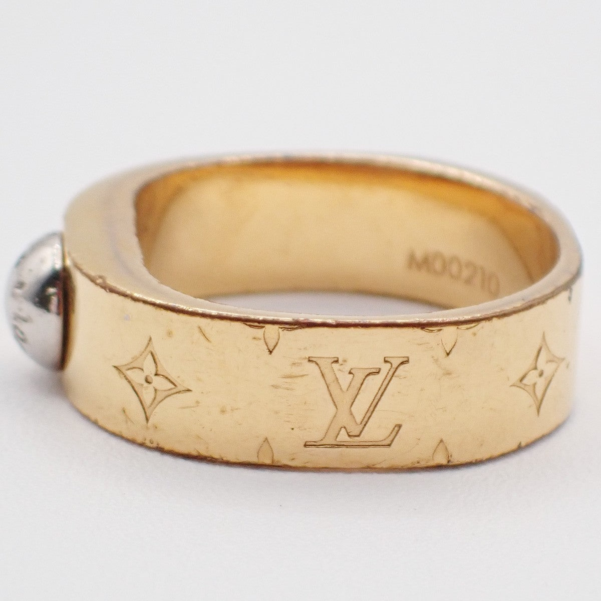 LOUIS VUITTON Nanogram Ring Size S Gold Silver M00210 Italy Accessory 04KP060