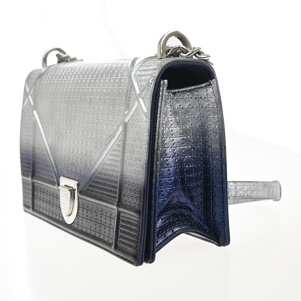 CHRISTIAN DIOR Ombre Diorama Archicannage Chain Shoulder Bag Leather 50RL945