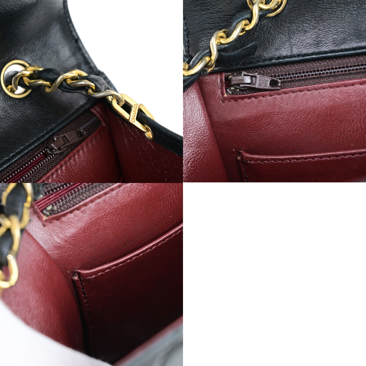CHANEL CC Mini Matelasse Chain Shoulder Bag Leather Black GHW Vintage 641RK565