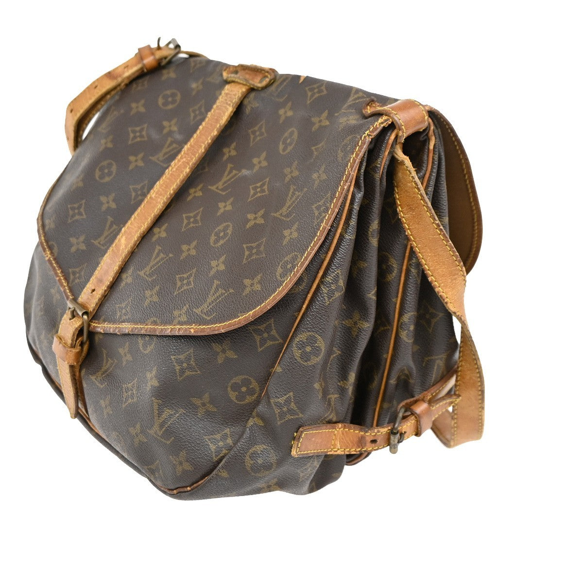 LOUIS VUITTON Saumur 35 Shoulder Bag Monogram Leather BN France M42254 65TA681