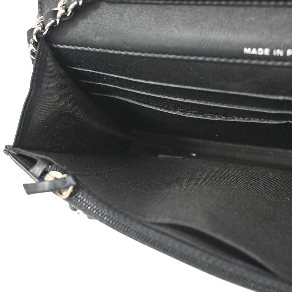 CHANEL CC Logo Mini Chain Wallet Shoulder Bag Patent Leather Black SHW 683RH866