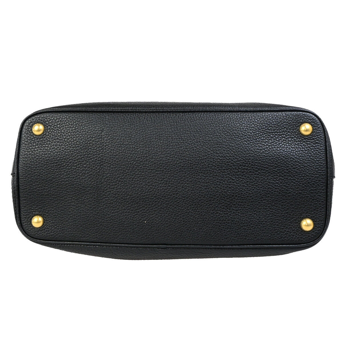 PRADA Logo 2Way Shoulder Hand Bag Vitello Phenix Leather Black GHW 99RK794