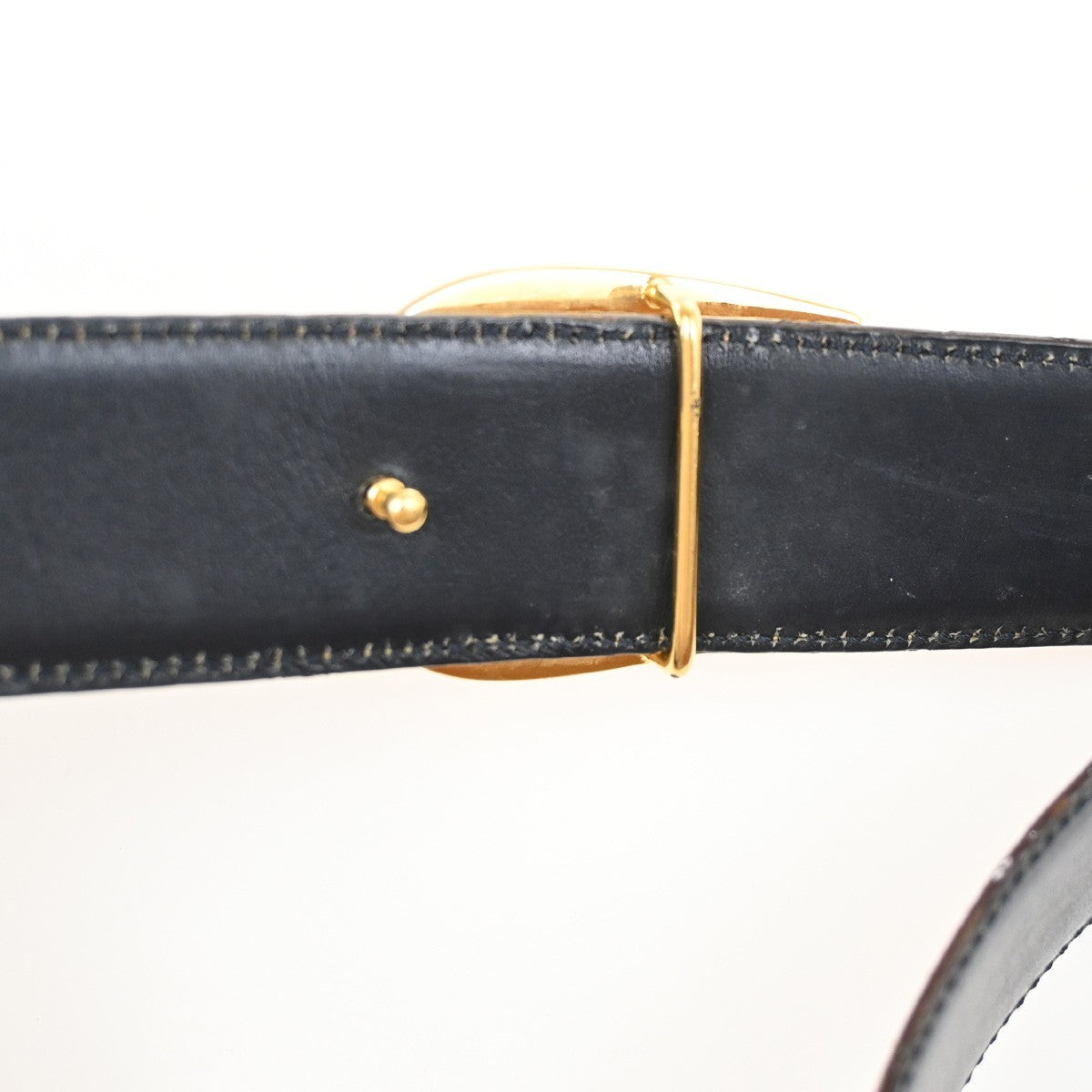 GUCCI G Logo Belt 70/28 Leather Brown Blue GHW Italy 66KC646