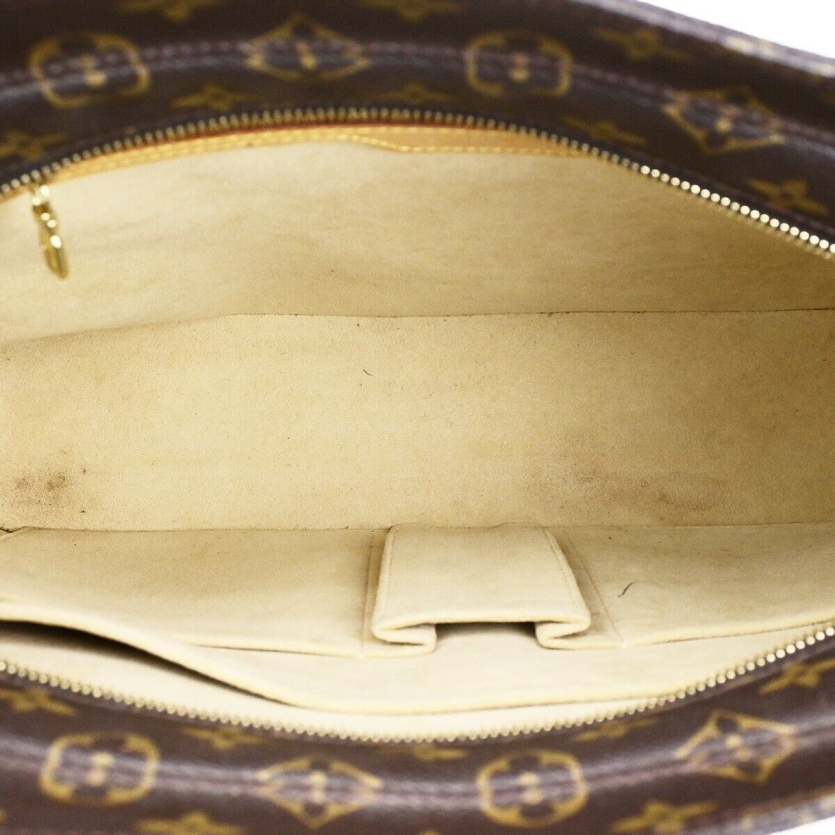LOUIS VUITTON Logo Luco Shoulder Tote Bag Monogram Leather Brown M51155 84ED409
