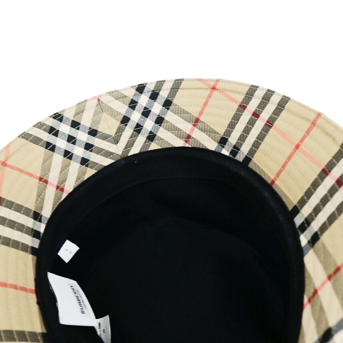BURBERRY LONDON Logo Nova Check Bucket Hat #L Cotton Brown 65RK670