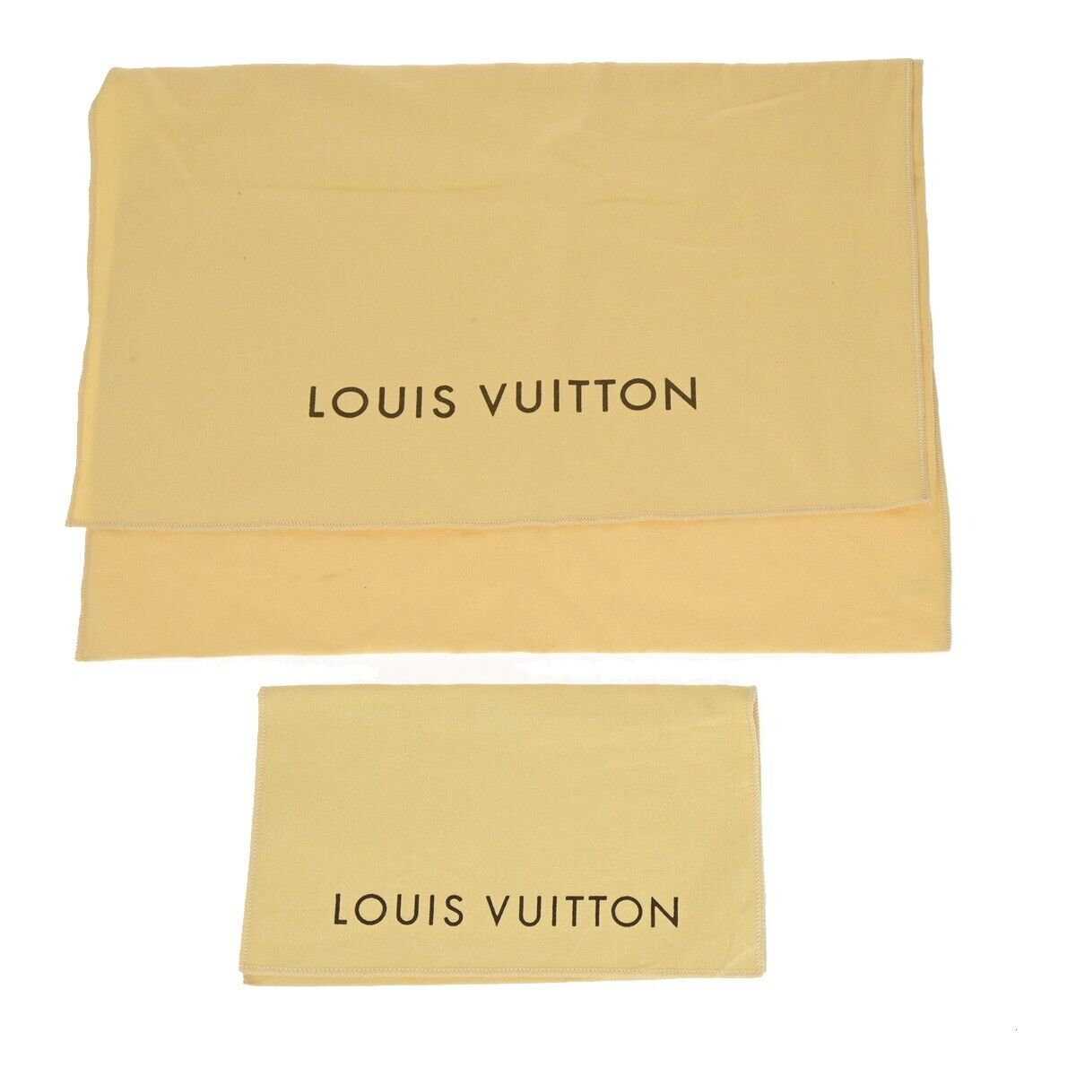 LOUIS VUITTON Logo 10 Set Dust Bag Drawstring Canvas Cotton Beige Brown 08EB499