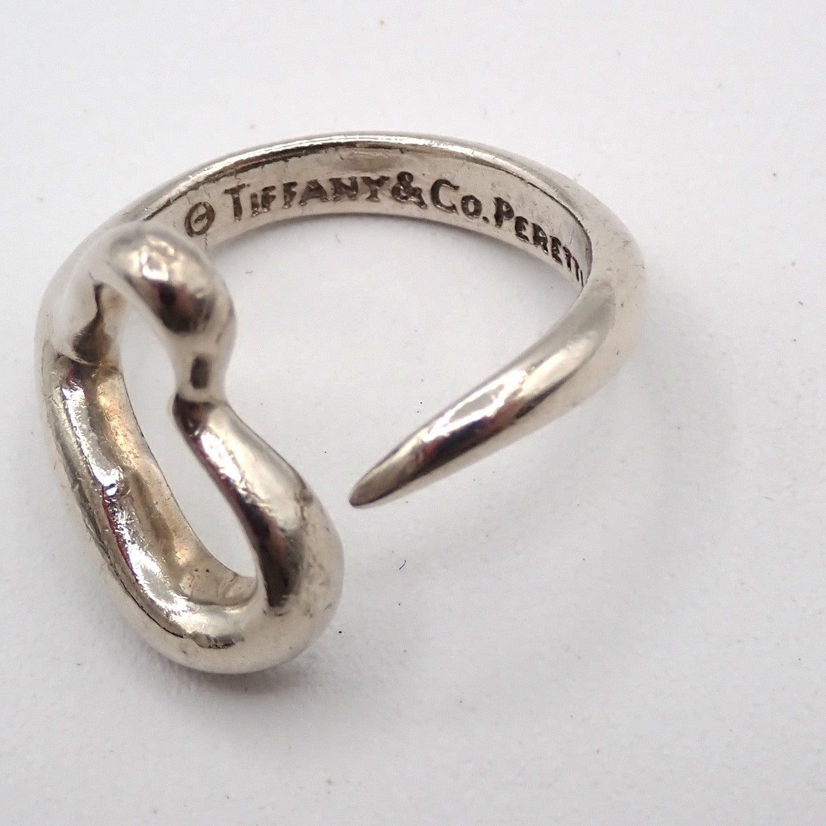 TIFFANY & CO. Elsa Peretti Open Heart Ring JP 9 US 5 Sterling Silver 925 05ZA319