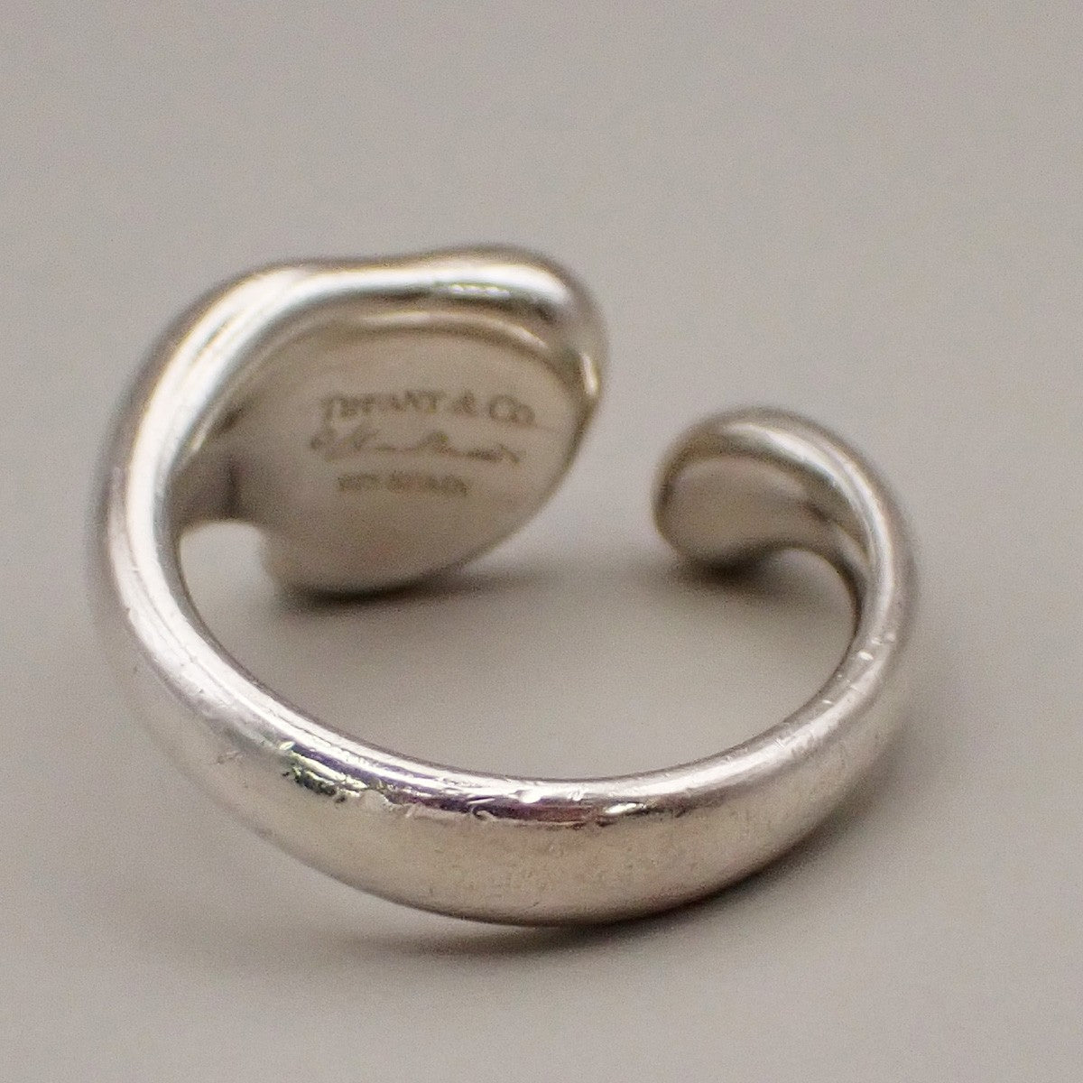Tiffany & Co. Logo Full Heart Ring US #6.5 Silver 925 Elsa Peretti 08YH739