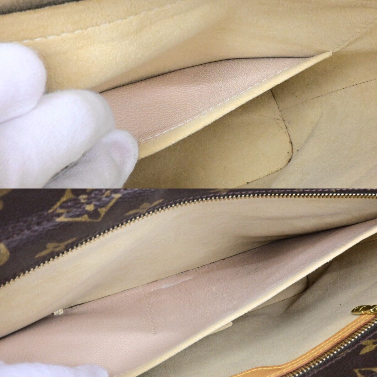 LOUIS VUITTON Logo Luco Shoulder Tote Bag Monogram Leather Brown M51155 34ED939