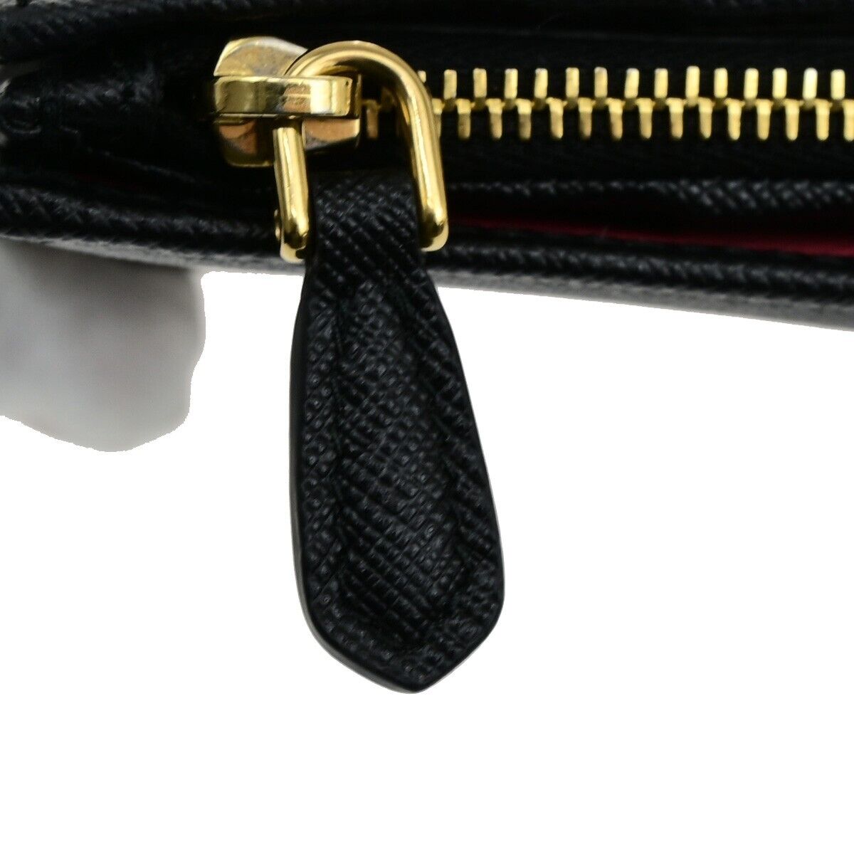 PRADA MILANO Bifold Long Wallet Saffiano Multicolor Leather Black Gold 35RK903