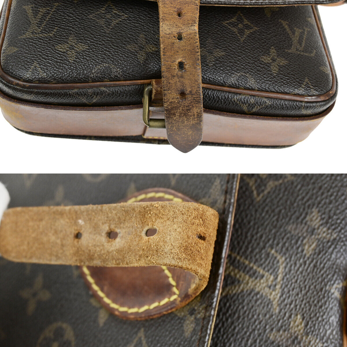 LOUIS VUITTON Cartouchiere MM Shoulder Bag Monogram Leather Brown M51253 61SH981